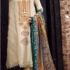 Alt Text: Khaadi KH-568 Dhanak 3 Piece Winter Embroidered Collection with Wool Shawl