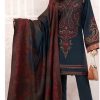 MARIAB MB-573 3 Piece Unstitched Khaddar Winter Suit with Wool Shawl