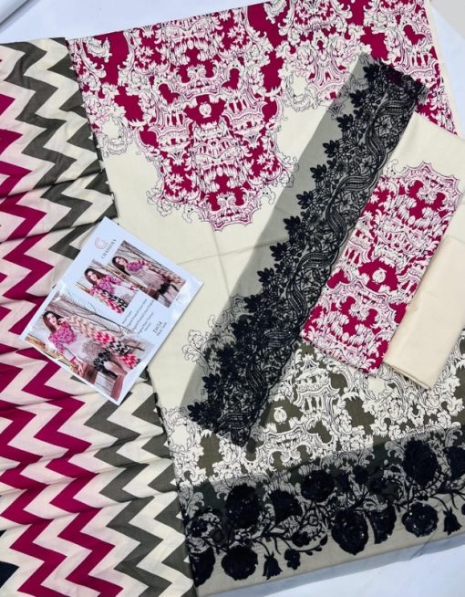 Charizma CH-44 | Diamond Linen Digital Printed Suit – Stylish Winter Wear
