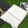 Plain White J. Shawl for Men (Unembroidered) – Soft Wool, Cashmere-Feel & Semi-Pashmina