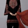 Kayseria KS-597 Linen Embroidered Suit with Neck and Daman Embroidery, Plain Trouser, and Full Embroidered Bamber Chiffon Dupatta