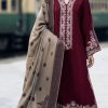 ZEL IZ-585 Premium Dhanak 3 Piece Unstitched Winter Suit with Digital Wool Shawl