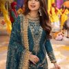 Asim Jofa AJ-609 3 Piece Chiffon Unstitched Suit with Sequin Embellishments and Malai Trouser