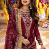 Asim Jofa AJ-608 3 Piece Chiffon Unstitched Suit with Sequin Work and Malai Trouser