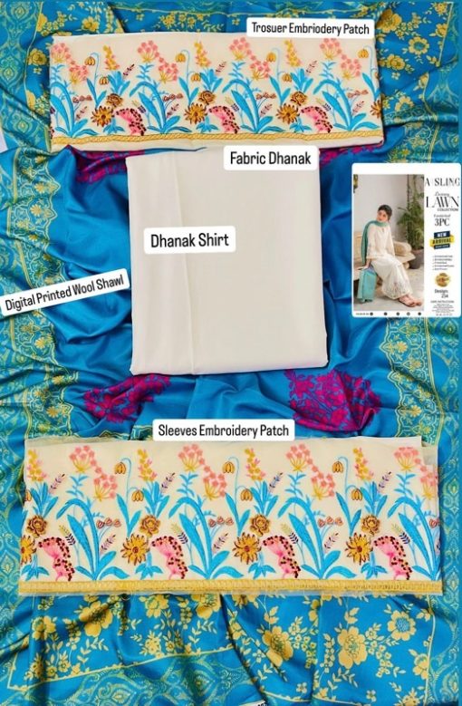Aisling AS-582 | 3 Piece Unstitched Dhanak Winter Suit – Classic Beauty for Winter