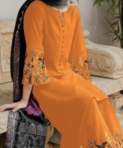 Aisling AS-583 Dhanak 3 Piece Unstitched Winter Suit with Heavy Embroidery and Wool Shawl