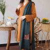Aisling AS-600 3 Piece Unstitched Dhanak Winter Suit with Embroidered Neck, Sleeves, and Dupatta