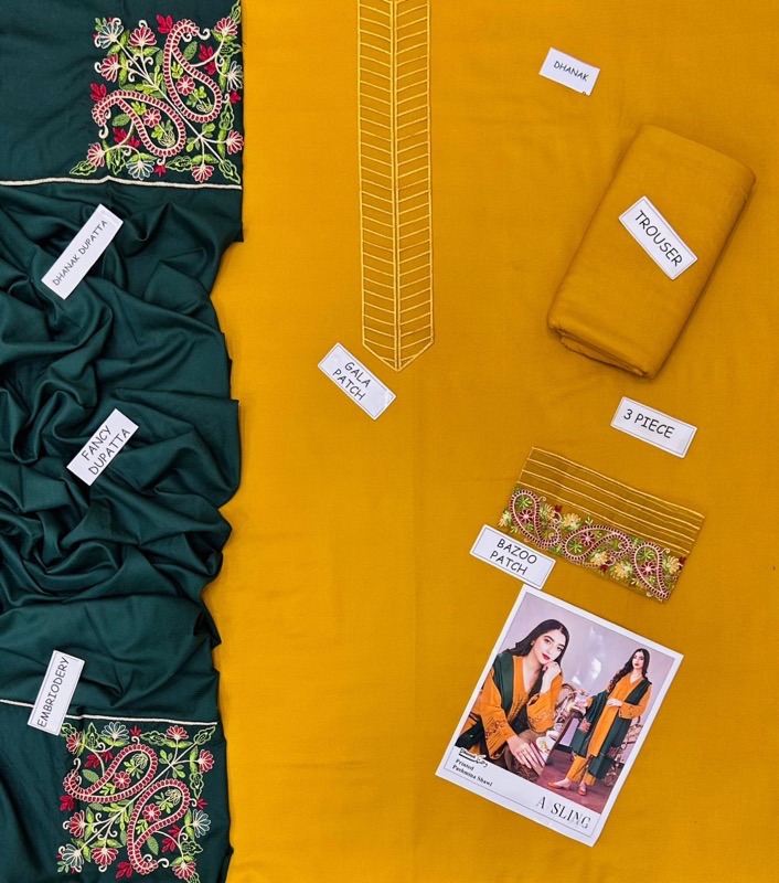 The Aisling AS-600 3 Piece Dhanak Winter Suit is a blend of comfort, durability, and timeless beauty. Its embroidered neckline, sleeves, and dupatta make it a premium winter outfit, while the plain shirt and trouser allow flexibility in tailoring. If you are searching for a winter suit that combines tradition with modern elegance, this Dhanak suit is a perfect choice.