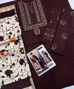 Aisling AS-580 | 3 Piece Unstitched Dhanak Winter Suit – Luxury & Elegance for the Season