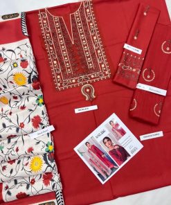 Aisling AS-586 | Premium Dhanak 3 Piece Unstitched Winter Suit with Digital Wool Shawl
