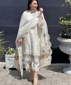 Elaf EF-611 Crystal-22 Luxury Lawn Suit with Heavy Embroidery and Organza Dupatta