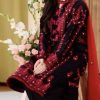 Neelam Munir NM-599 Linen Embroidered Suit with Embroidered Back, Plain Trouser, and Heavy Embroidered Bamber Chiffon Dupatta
