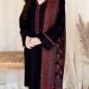 AISLING AS-594 Dhanak Embroidered Suit with Plain Trouser and Digital Print Wool Shawl