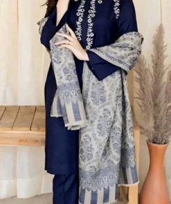 Aisling AS-593 | 3 Piece Dhanak Embroidered Winter Collection – Elegant Pashmina Wool Shawl