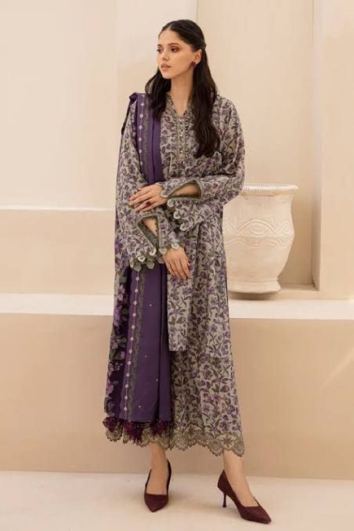 Baroque BR-45 3pc Winter Karandi Bana Dora Suit with Digital Print