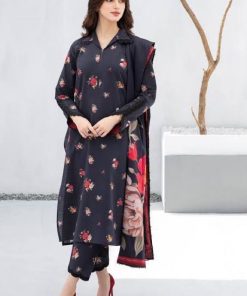 Baroque BR-48 Winter Karandi Bana Dora 3 Piece Digital Printed Suit