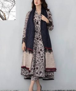 Baroque BR-46 Winter Karandi Bana Dora 3pc Digital Printed Suit