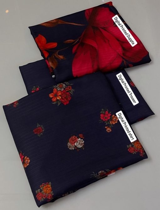 The shirt showcases intricate allover digital prints that bring out the richness of winter fashion. It is designed to highlight elegance without overpowering the look.