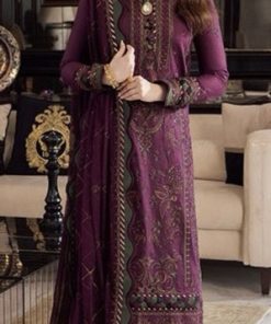 Asim Jofa AS-602 Premium Dhanak Winter Suit with Heavy Embroidery and Digital Wool Shawl