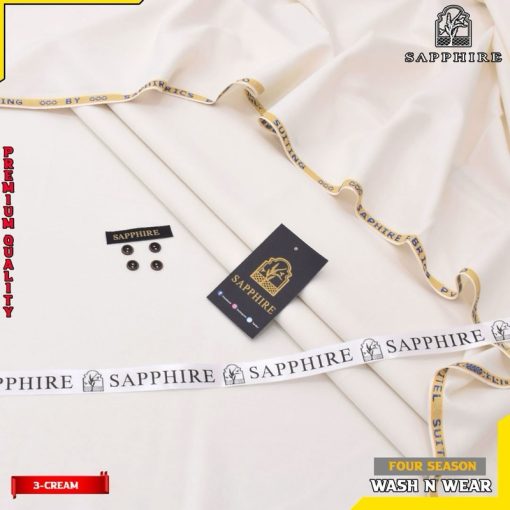 Sapphire Men Unstitched Wash and Wear Suit with Sapphire packaging
