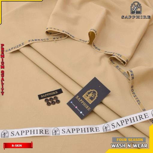 Durable Sapphire Unstitched Wash and Wear Fabric for daily use