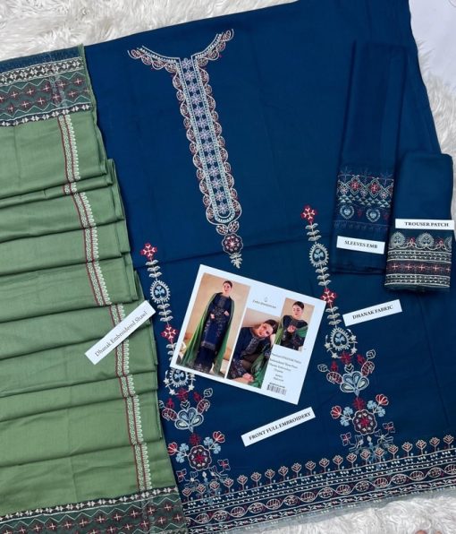 The Zara Shahjahan ZS-609 | 3 Piece Dhanak Embroidered Winter Suit is an ideal winter outfit for women
