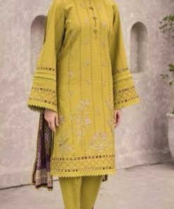 Jazmin JZ-619 premium dhanak embroidered winter suit with digital wool shawl