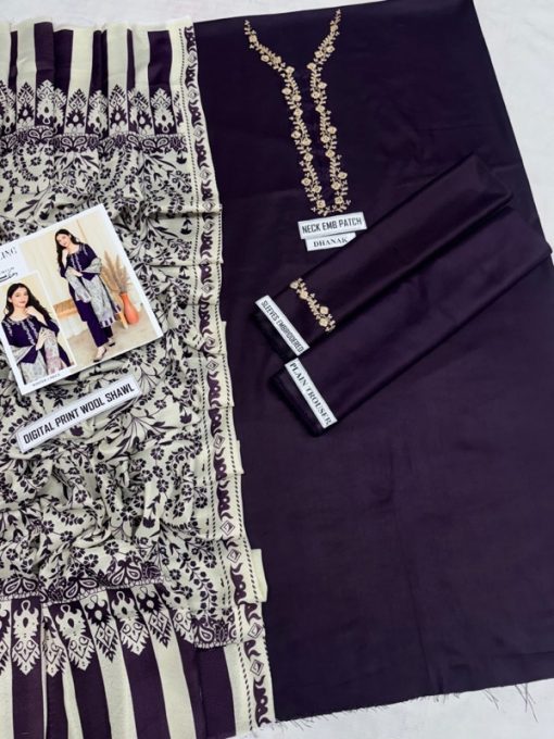 AISLING AS-621 | 3 PIECE WINTER DHANAK EMBROIDERED SUIT