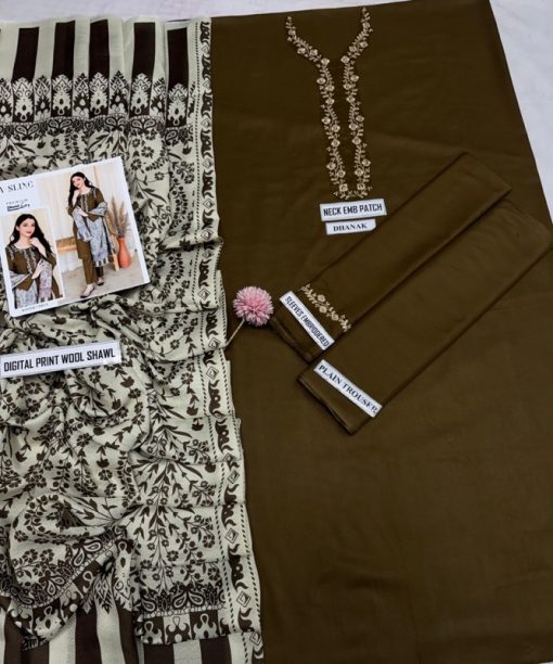 AISLING AS-620 | 3 PIECE WINTER DHANAK EMBROIDERED SUIT
