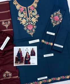 JAZMIN JZ-625 | 3 PIECE WINTER DHANAK EMBROIDERED SUIT