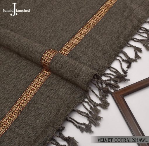 J. Branded Velvet Shawl with Bag and Tag