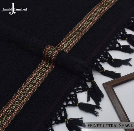 Luxury Men’s Velvet Shawl with Tassel Design