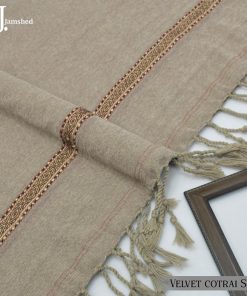 Stylish Velvet Shawl with Elegant Border Design
