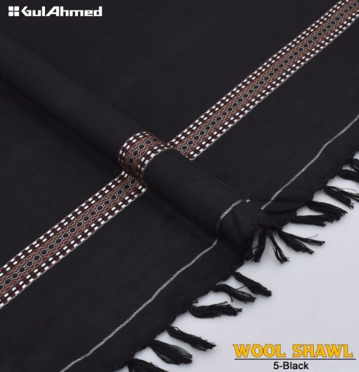 Gul Ahmed Black Wool Shawl for Men – Classic Winter Fashion
