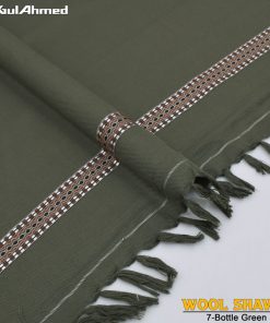 Gul Ahmed Bottle Green Wool Shawl for Men – Elegant Winter Fashion