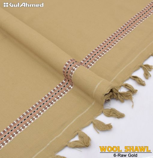 Gul Ahmed Raw Gold Wool Shawl – Men’s Premium Winter Luxury