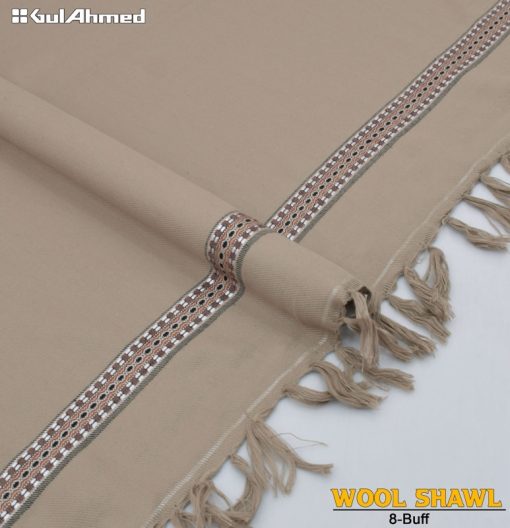 Gul Ahmed Buff Wool Shawl for Men – Elegant Winter Style