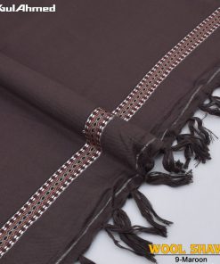 Gul Ahmed Maroon Wool Shawl for Men – Elegant Winter Style