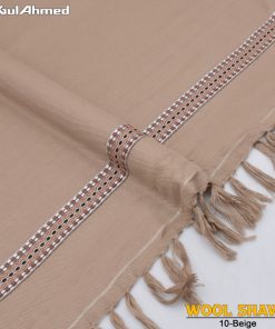 Gul Ahmed Beige Wool Shawl for Men – Elegant Winter Style