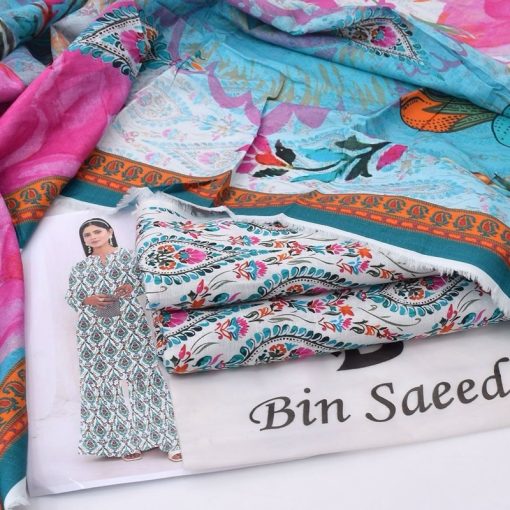 Stylish 3-piece khaddar suit with winter-friendly fabric and modern digital designs  