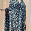 Pakistani designer khaddar 3-piece suit with dupatta and plain trouser  