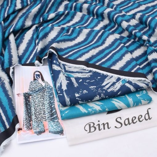 Pakistani winter wear 3-piece khaddar suit with digital prints and plain trouser  
