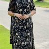 Elegant and cozy khaddar ladies suit for winter with digital designs  