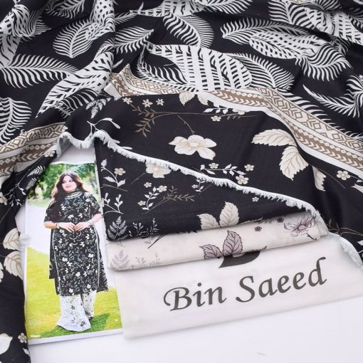 Cozy 3-piece khaddar winter outfit with premium fabric and digital print details  