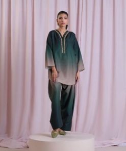 Nishat NT-977 Silk 3 Piece Suit with Tie & Die Digital Print in Shamooz Silk