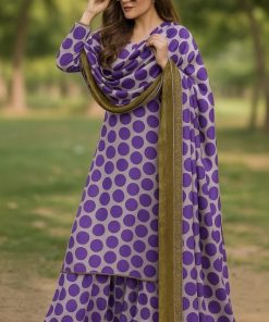 Nishat NT-980 Silk 3 Piece Suit with Tie & Die Digital Printed Dupatta in Shamooz Silk