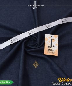 J. Wool men’s unstitched suit navy blue winter fabric 4-meter cutting