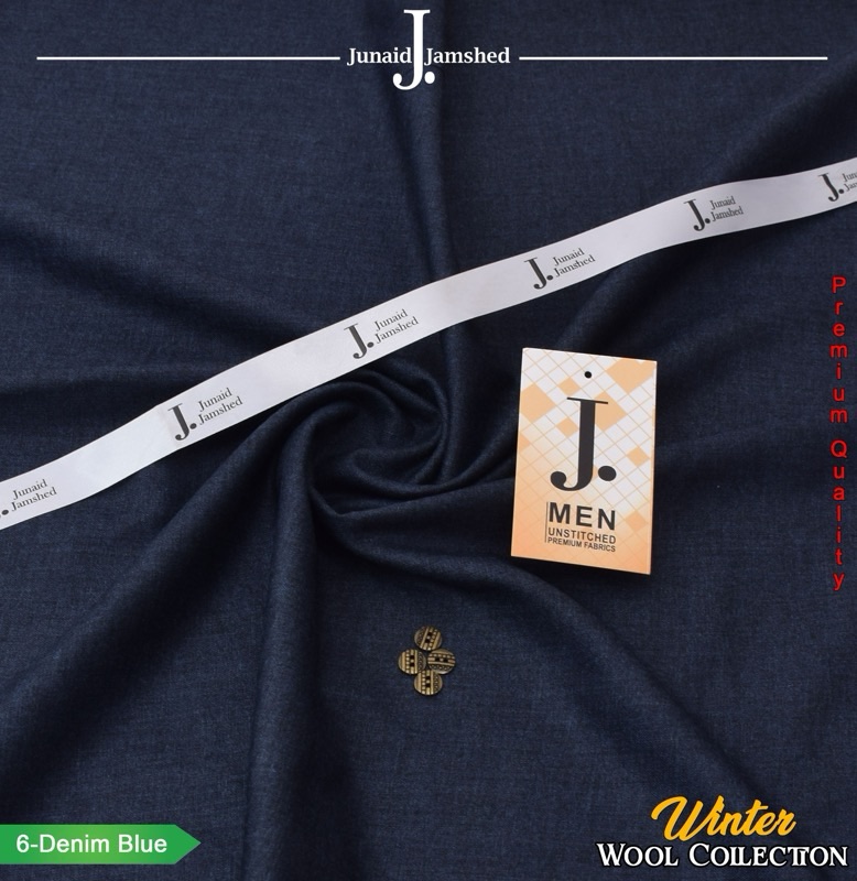 J. Wool men’s unstitched suit navy blue winter fabric 4-meter cutting
