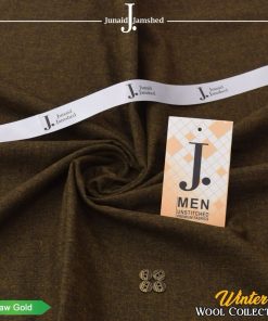 J. Wool men’s unstitched suit raw gold color winter fabric 4-meter cutting