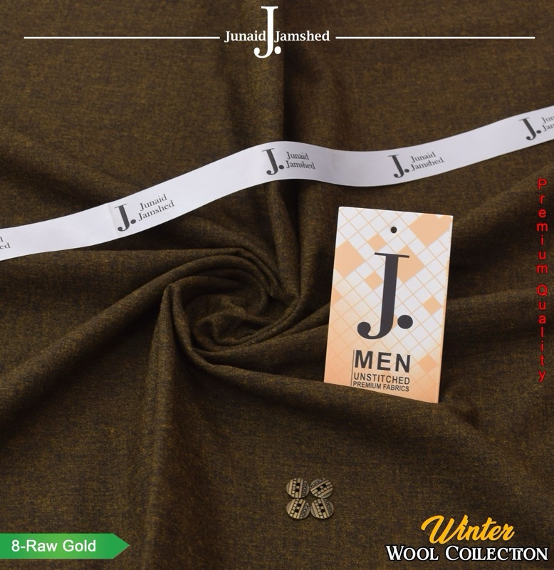 J. Wool men’s unstitched suit raw gold color winter fabric 4-meter cutting